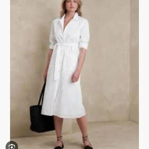 NWT Banana Republic POPLIN MIDI SHIRTDRESS,